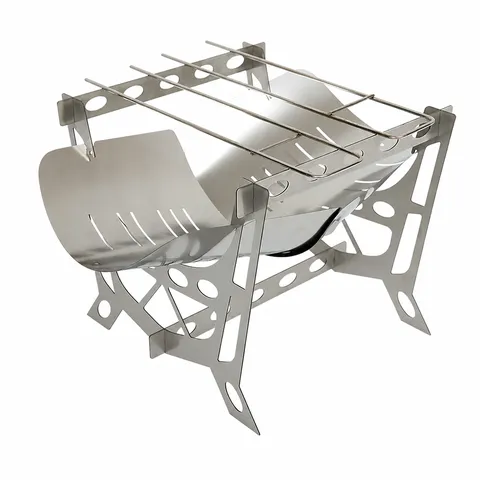 Parrilla de Fogata de Acero Inoxidable Plegable Ultraligera Estufa de Barbacoa Portátil para Camping Picnic
