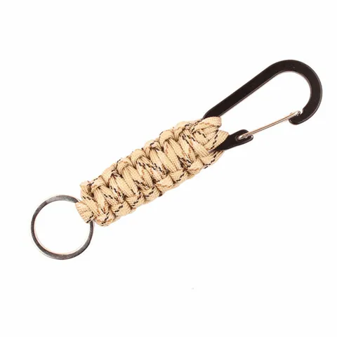 Outdoor Paracord Keychain Multi Functional Woven Carabiner Key Ring Survival Rope Key Chain For Men Women