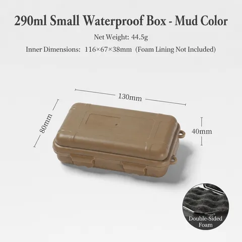 Small EDC Waterproof Survival Box Shockproof Sealed Storage Case Hard Plastic Outdoor Camping Container