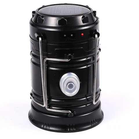 Draagbare LED Kampeerlantaarn Zonne-energie USB Oplaadbare Outdoor Noodverlichting Opvouwbare Tentlamp Multifunctioneel