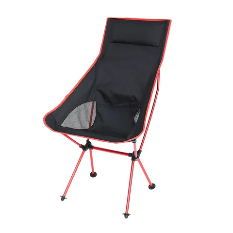 Outdoor Folding Moon Chair Portable Lightweight Aluminum Alloy Camping Chair With Headrest High Back Fishing Beach Chair