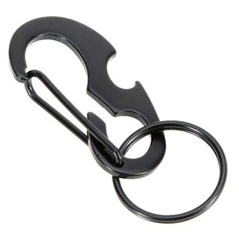 Outdoor EDC Metalen Flesopener Sleutelhanger Roestvrij Staal Multifunctionele Karabijnhaak Sleutelring Voor Mannen En Vrouwen