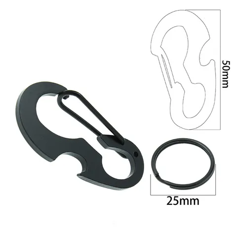 Outdoor EDC Metalen Flesopener Sleutelhanger Roestvrij Staal Multifunctionele Karabijnhaak Sleutelring Voor Mannen En Vrouwen