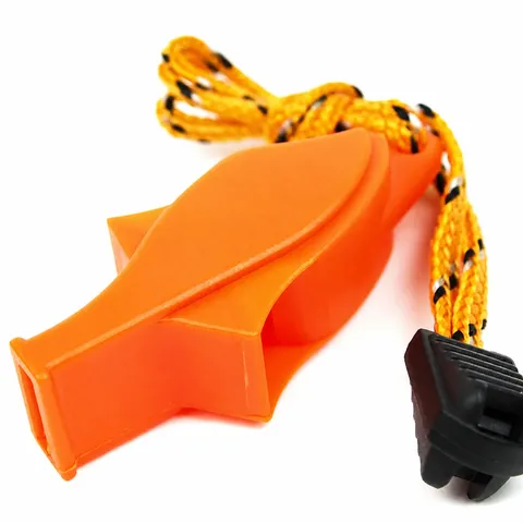 Plastic Dolphin Whistle High Decibel Outdoor Survival Emergency Rescue Whistle Lanyard Portable Sport Training Whistle