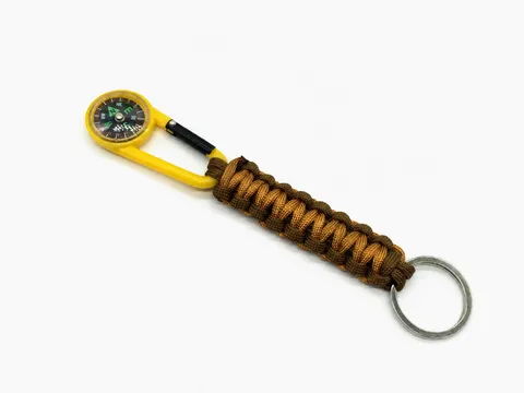 Outdoor Survival Paracord Keychain Multifunctional Woven Nylon Key Ring With Compass And Buckle For Daily Use