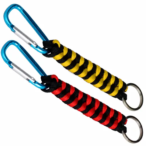 Outdoor Survival Paracord Keychain Braided Emergency Survival Rope Key Ring Camping Mountaineering EDC Pendant
