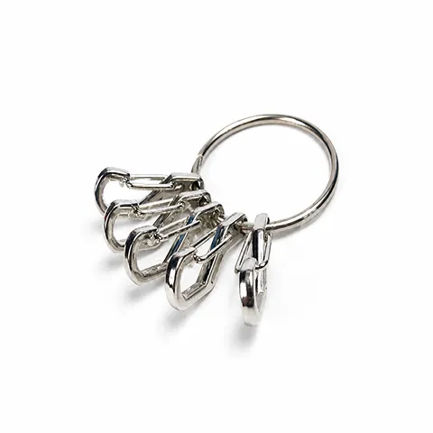 Mini Moschettone a Molla Anello a Sgancio Rapido Set Portachiavi in Lega Metallo Portatile Anello Chiave Utensile EDC Gancio a Scatto