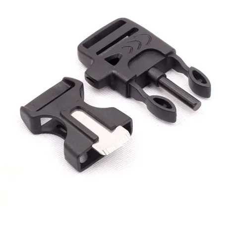 Outdoor Survival Paracord Bracelet Buckle ABS Plastic Emergency Whistle Fire Starter