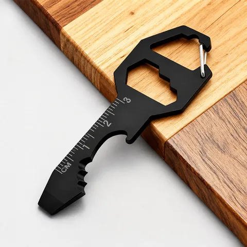 Stainless Steel Multi Tool Card Portable Keychain Bottle Opener Hex Wrench Pocket Survival Tool For Outdoor Daily Use