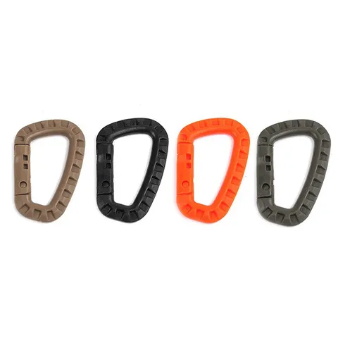 Lightweight Plastic Steel Tactical Carabiner D Ring Clip Outdoor Backpack Attachment Keyring Hiking Gear Snap Hook