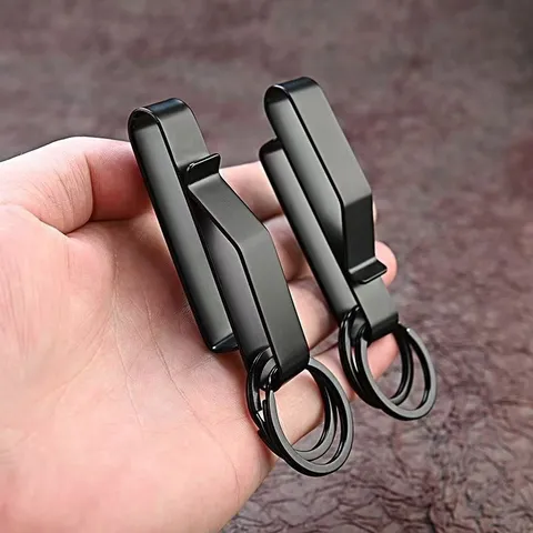 Portachiavi per Auto da Uomo in Acciaio Inossidabile da Appendere in Vita Clip per Cintura Robusta Anello Portachiavi in Metallo da Esterno