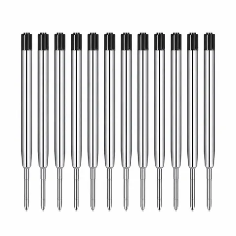 Recambio de Bolígrafo de Metal Universal Recambio de Bolígrafo Táctico Tinta Negra Suministros Escolares de Oficina