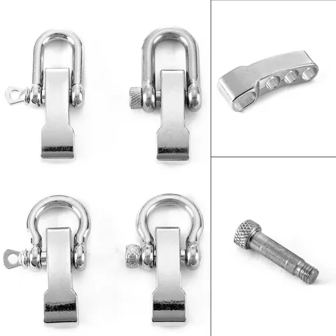 Fibbia a U in Acciaio Inossidabile Con Asta a Vite Connettore per Braccialetto Paracord per Hardware Fai da Te di Sopravvivenza All'aperto