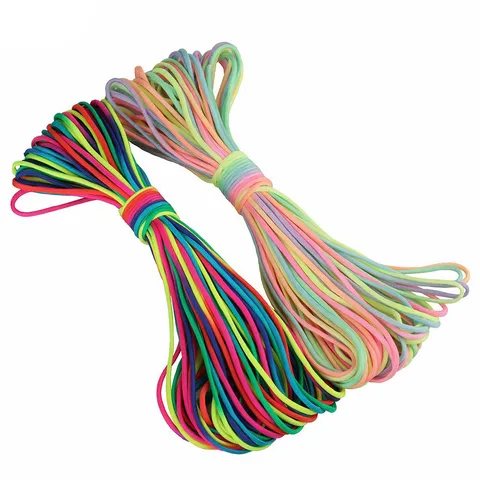 Colorful Parachute Cord Rainbow DIY Handmade Weaving Rope For Bracelet Craft Making Outdoor Survival Multi Purpose Cord