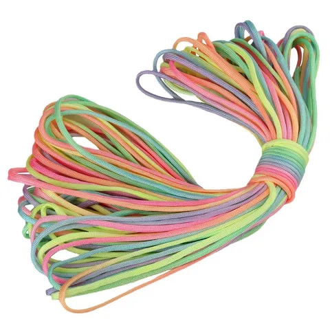 Colorful Parachute Cord Rainbow DIY Handmade Weaving Rope For Bracelet Craft Making Outdoor Survival Multi Purpose Cord