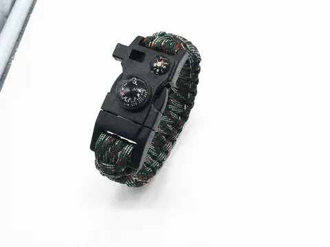 Outdoor Survival Parachute Cord Survival Bracelet With Flint Whistle Compass Multitool Unisex Camping Hiking Emergency Gear
