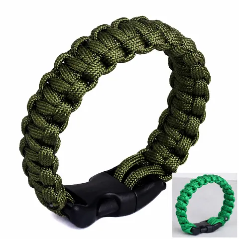 Outdoor Survival Parachute Cord Bracelet Handmade Woven Nylon Survival Bracelets Sports Camping Jewelry For Men Women