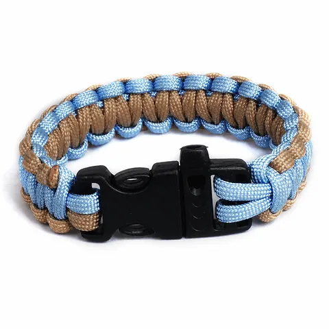 Outdoor Survival Emergency Parachute Cord Braided Bracelet Mountaineering Camping Nylon Survival Whistle Bracelet Jewelry