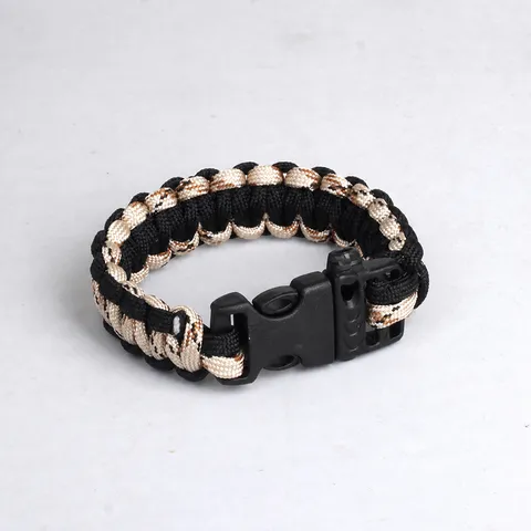 Outdoor Survival Emergency Parachute Cord Braided Bracelet Mountaineering Camping Nylon Survival Whistle Bracelet Jewelry