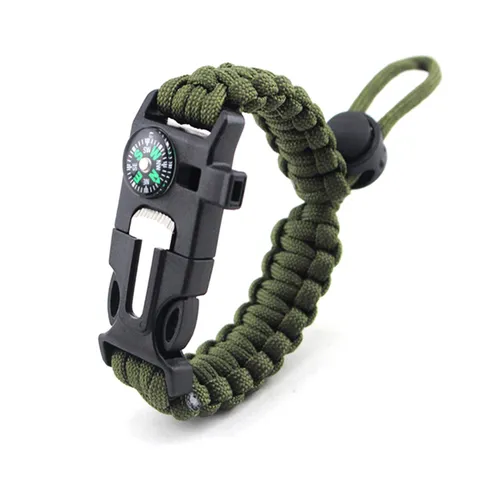 Bracelet Paracord de Survie en Extérieur Multifonction Réglable Camping Randonnée Tactique Urgence Corde à Main Bijou en Nylon
