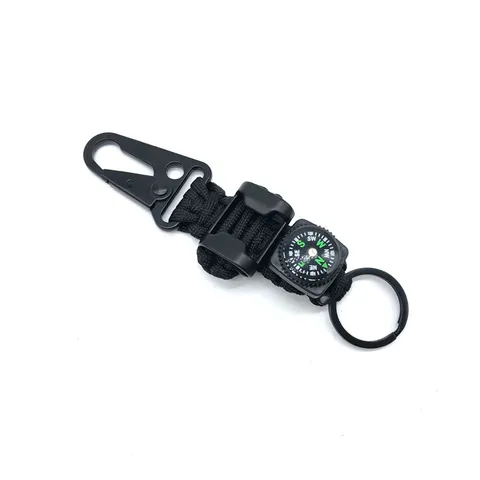 Outdoor Taktisch Fallschirmschnur Schlüsselanhänger Überleben Kompass Karabiner Multifunktion Nylon Geflochten Schlüsselring Für Camping