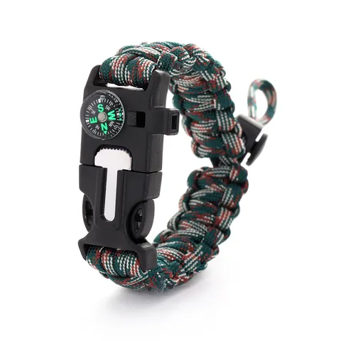 Bracelet Paracord de Survie en Extérieur Multifonction Réglable Camping Randonnée Tactique Urgence Corde à Main Bijou en Nylon