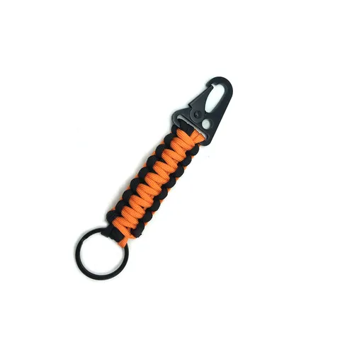 Llavero de Cuerda de Paracaídas de Supervivencia al Aire Libre Tejido a Mano Anillo con Mosquetón de Gancho de Águila de Metal EDC