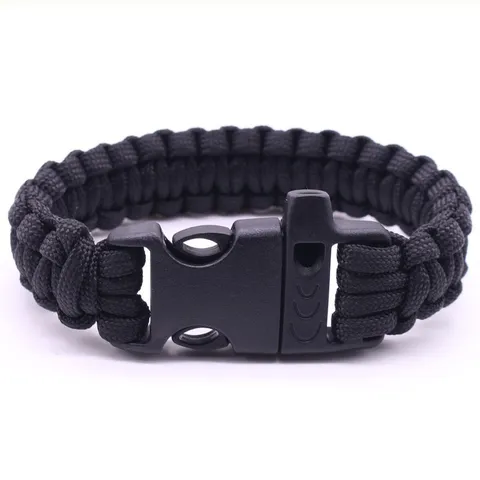 Outdoor Survival Paracord Bracelet With Whistle Buckle Seven Core Nylon Rope Emergency Escape Braided Bracelet