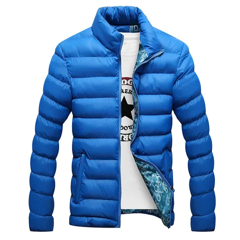 Giacca Imbottita in Cotone da Uomo Collo Rialzato Slim Fit Coreano Cappotto Trapuntato Invernale Caldo Casual Tinta Unita Capispalla Ispessito per Giovani