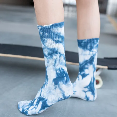Unisex Tie Dye Κάλτσες μέχρι τη γάμπες Βαμβάκι Streetwear Hip Hop Ζωγραφική με Μελάνι Casual Αθλητικές Απορροφητικές Κάλτσες
