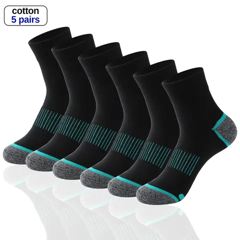Men's Sports Compression Crew Socks Polyester Moisture Wicking Athletic Running Hiking Cycling Long Socks