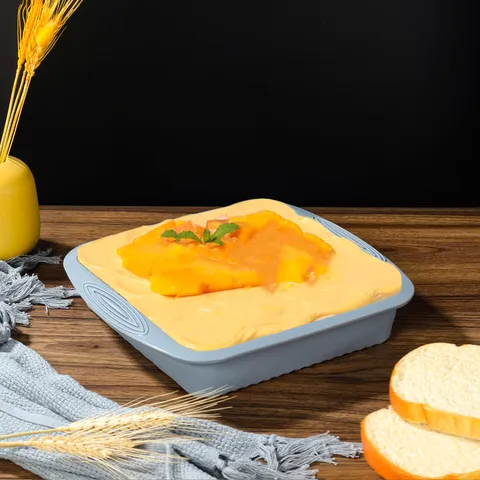 Moule à Gâteau Carré en Silicone Anti-adhésif Plaque de Cuisson Fond Ondulé Pain Mousse Plateau de Cuisson Outils de Pâtisserie de Cuisine
