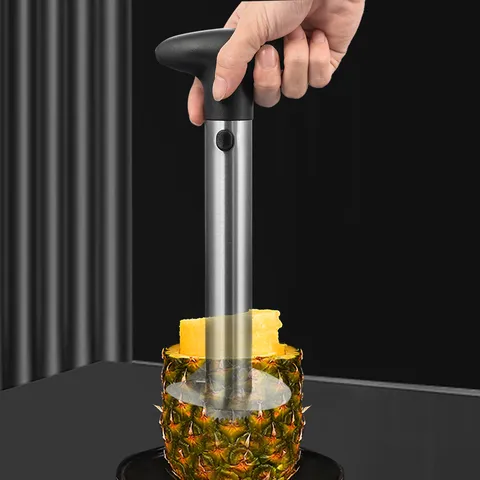 Stainless Steel Pineapple Corer Slicer Kitchen Fruit Tool With Ergonomic Handle Sharp Serrated Blade Easy Coring Gadget