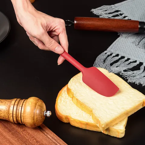 Spatule à Crème de Gâteau en Silicone pour Maison Outil de Cuisson Cuisine Chocolat Confiture Grattoir Agitateur