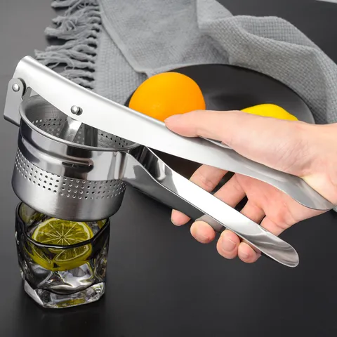 Stainless Steel Potato Masher Ricer Heavy Duty Manual Fruit Juicer Multi-Functional Kitchen Tool for Mashed Potatoes Vegetables