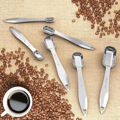 Stainless Steel Measuring Spoon Rectangular Baking Spoons With Scale Kitchen Cooking Seasoning Tools Metal Utensils