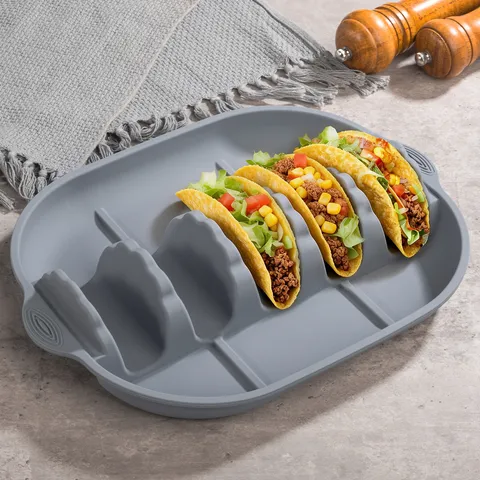 Support à Taco en Silicone Forme Onde Support à Tortilla Mexicaine Antiadhérent Plaque de Cuisson Gadget de Cuisine