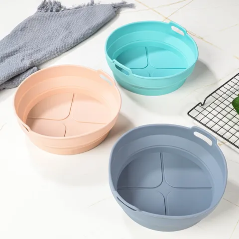 Doublures de Friteuse à Air en Silicone Pliables Plaque de Cuisson Résistante à la Chaleur Réutilisable Antiadhésif Accessoires Rond Carré