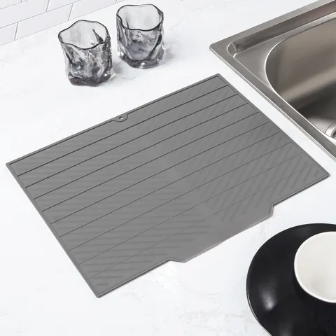 Silikon Abtropfmatte Hitzebeständige Küchen Thekenmatte Waschbares Abtropfkissen Für Geschirr Tassen Küchenspüle Zubehör