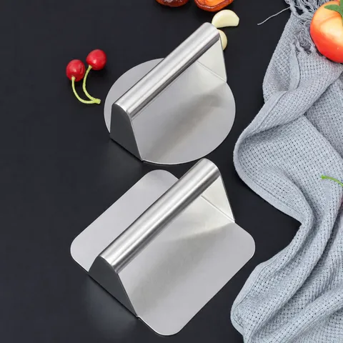 304 Stainless Steel Burger Press Heavy Duty Round Square Meat Press Patty Maker For Flat Top Grill BBQ Kitchen Tool