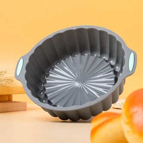 Silicone Cake Mold Non-Stick Baking Pan Fluted Round Tart Pan For Oven Baking Kitchen Home Cookware