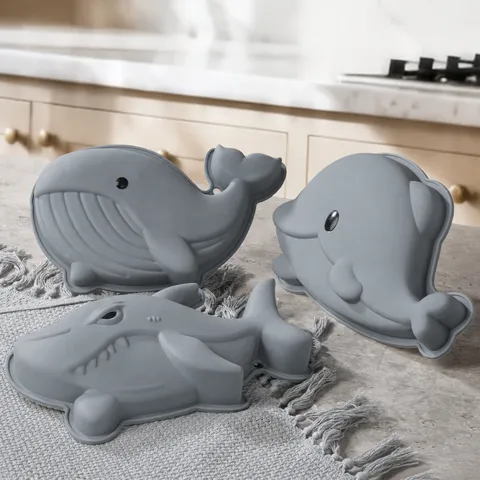 Moule à Gâteau en Silicone Créatif Série Marine Design Animal Outils de Cuisson Mousse DIY Démoulage Facile Ustensiles de Cuisine