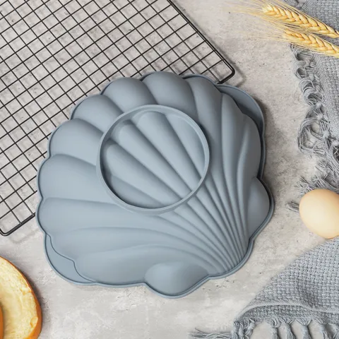 Grand Moule à Gâteau Coquillage en Silicone Antiadhésif Mousse Plaque de Cuisson Ustensile de Cuisine