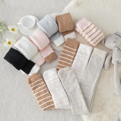 Pachyméne Káltsew Ýpnou Koráli Fleece Cheimeriná Zestá Makryá Sólina Rigé Monóhroma Spíti Casual Káltses Gia Gynaíkes
