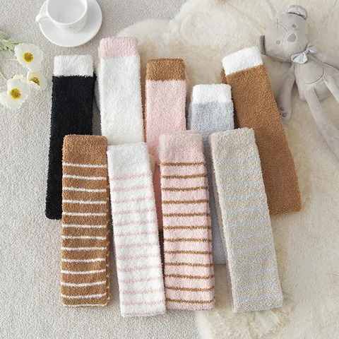 Pachyméne Káltsew Ýpnou Koráli Fleece Cheimeriná Zestá Makryá Sólina Rigé Monóhroma Spíti Casual Káltses Gia Gynaíkes