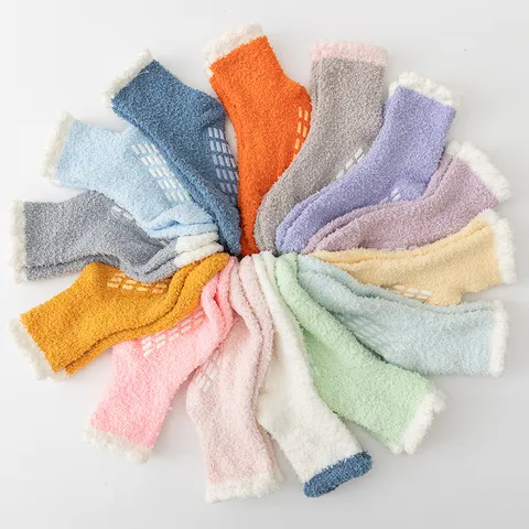 Χειμερινές Παχιές Κάλτσες Ύπνου από Coral Fleece για Γυναίκες Άνδρες Ζεστές Μαλακές Αντιολισθητικές Κάλτσες Δαπέδου