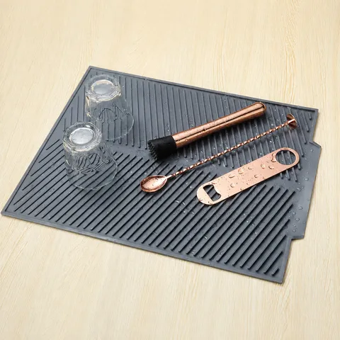 Silicone Drain Pad Heat Insulation Mat Kitchen Drying Mat Non-Slip Table Placemat Flexible Dish Drainer Pad Kitchen Gadget