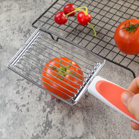Edelstahl Tomatenschneider Obstschneider Mit Antirutsch Griff Küchenwerkzeug Zum Schneiden Von Schinken Und Weichen Früchten
