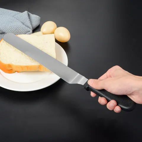Professioneller Edelstahl Kuchenspatel Set Mit Ergonomischem Kunststoffgriff Für Küchenbacken Und Creme Glätten