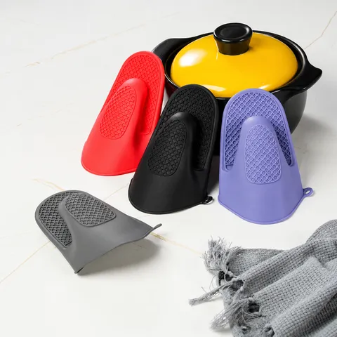 Gants de Four en Silicone Résistants à la Chaleur Porte-Casseroles Outils de Cuisson de Cuisine Pinces à Main Épaissies Antidérapantes Gants de Cuisine
